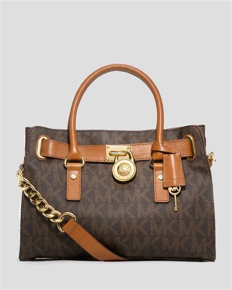 michael kors hamilton east west brown satchel|Michael Kors nouveau Hamilton large.